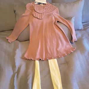 Girl’s Knit Dress with Tights